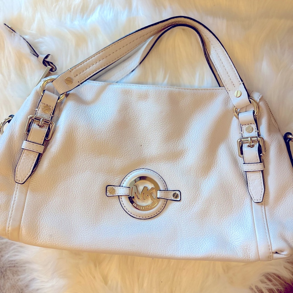 Michael Kors purse, white with gold hardware